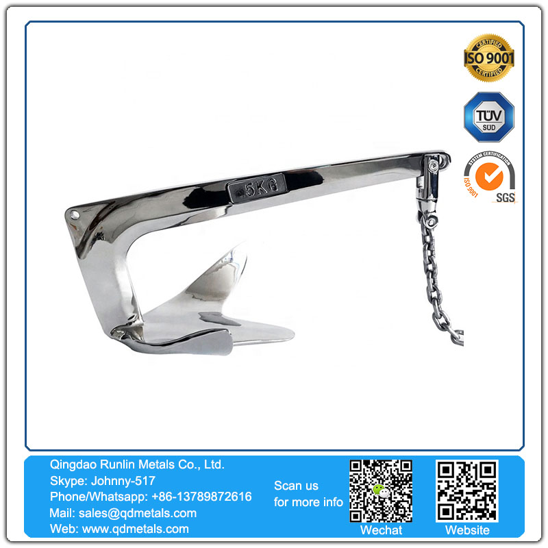Hot selling AISI316 stainless steel boat marine bruce claw anchor